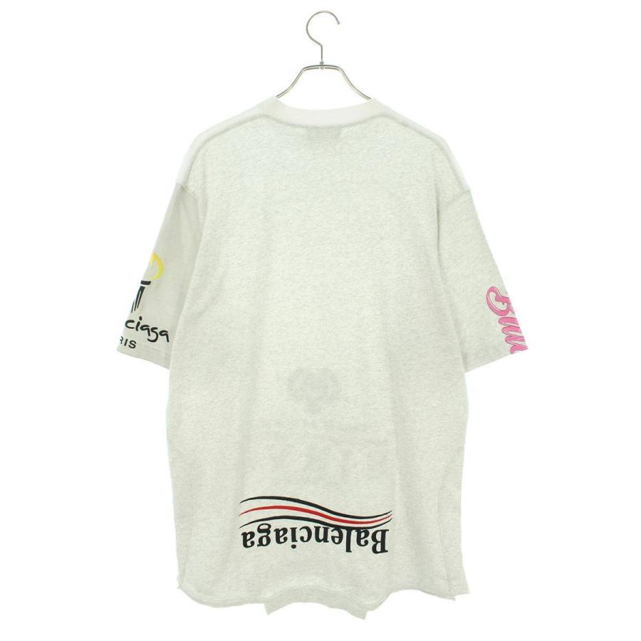 バレンシアガ BALENCIAGA 22AW 698811 TMVC9 サイズ:2 再構築ダメージ加工アップサイドダウンTシャツ 中古 SS13｜rinkan｜02