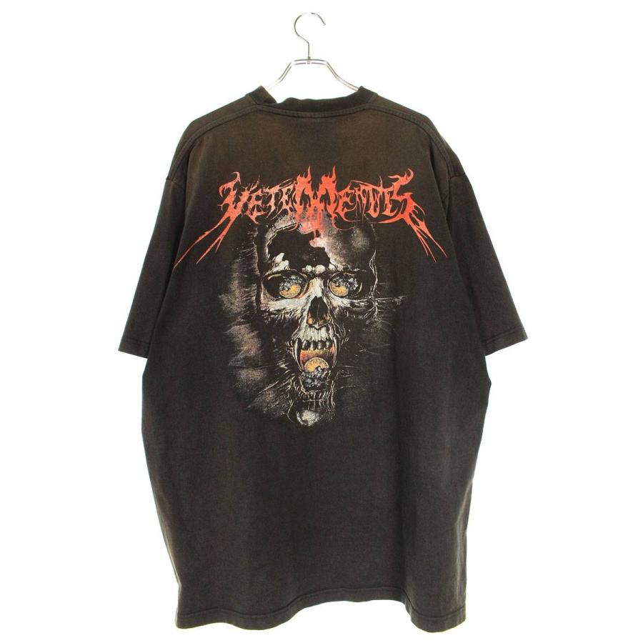 ヴェトモン VETEMENTS 17AW MF17TP14 オーバーサイズヘビーメタルスカルバッグプリントTシャツ 中古 SB01｜rinkan｜02