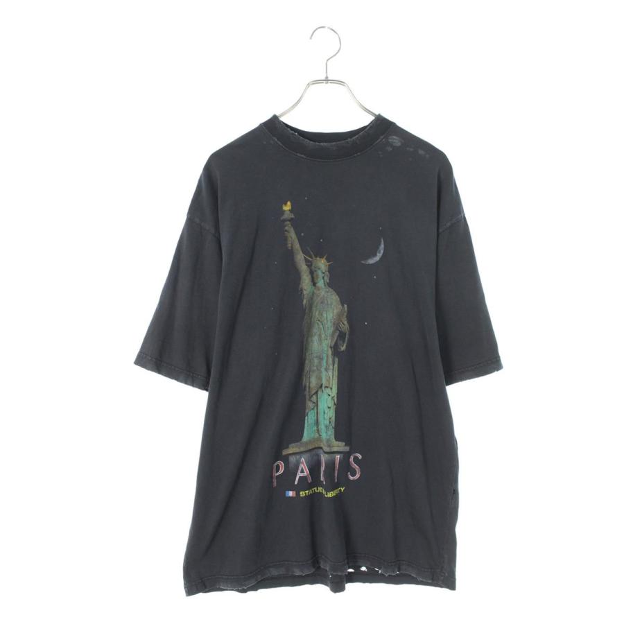 バレンシアガ Tシャツ 24AW サイズ:XS 自由の女神ヴィンテージ加工T 