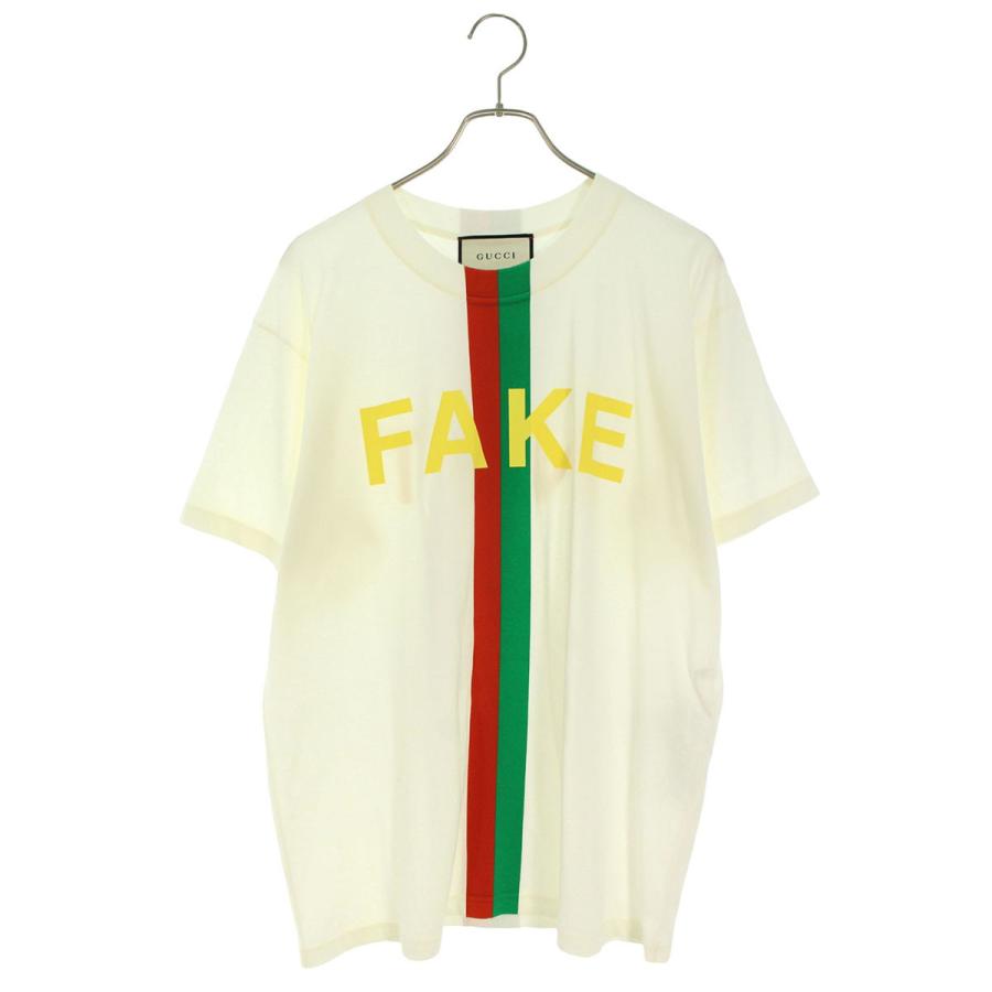 GUCCI グッチ Tシャツ 616036 XJCXX サイズ:S FAKE NOTプリントTシャツ 