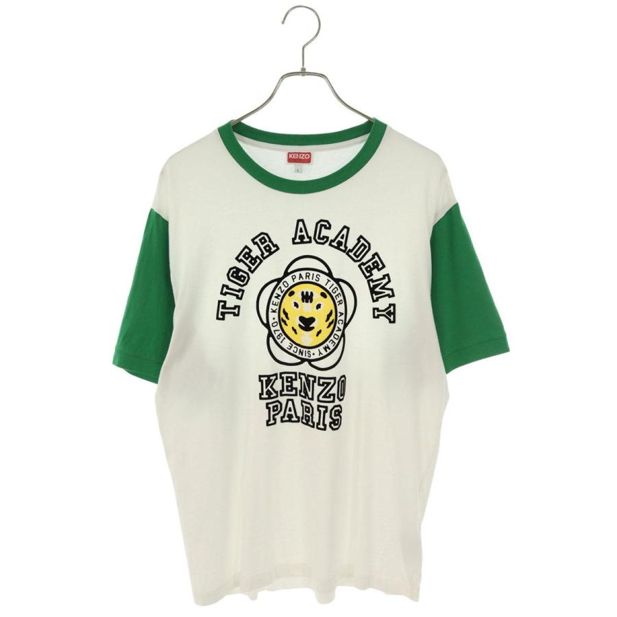KENZO ケンゾー Tシャツ サイズ:L 袖切替フロントプリントTシャツ 中古 