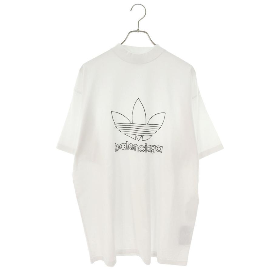 バレンシアガ アディダス Tシャツ 23SS サイズ:2 ロゴ刺繍オーバー 
