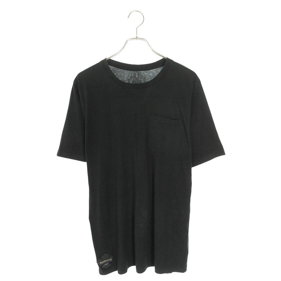 クロムハーツ Tシャツ サイズ:M レザークロスパッチ スクロールラベル 