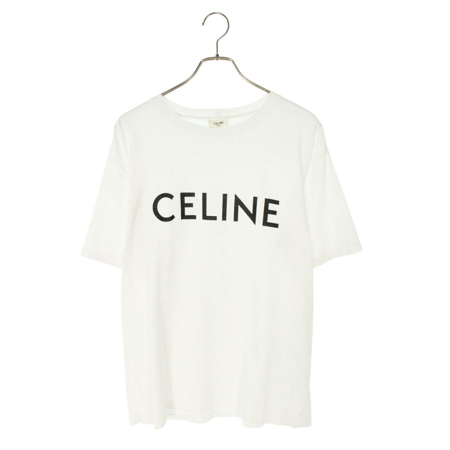 セリーヌ サイズ:M  2X681671Q ルーズフィットロゴプリントTシャツ 中古 BS55 CELINE（セリーヌ） サイズ:M 2X681671Q ルーズフィットロゴプリントT