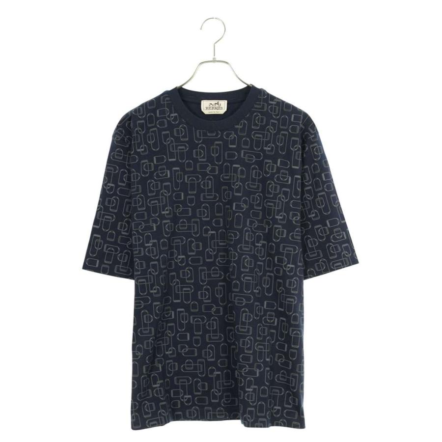HERMES 25SS Etriers Elastiques Tシャツ 紺 M