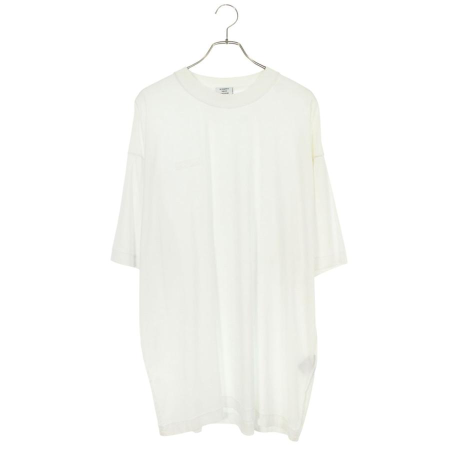 ヴェトモン サイズ:S  UE64TR600WW インサイドアウトエンブロイダリーロゴTシャツ 中古 SB01 VETEMENTS（ヴェトモン） サイズ:S UE64TR600WW インサイドアウトエン