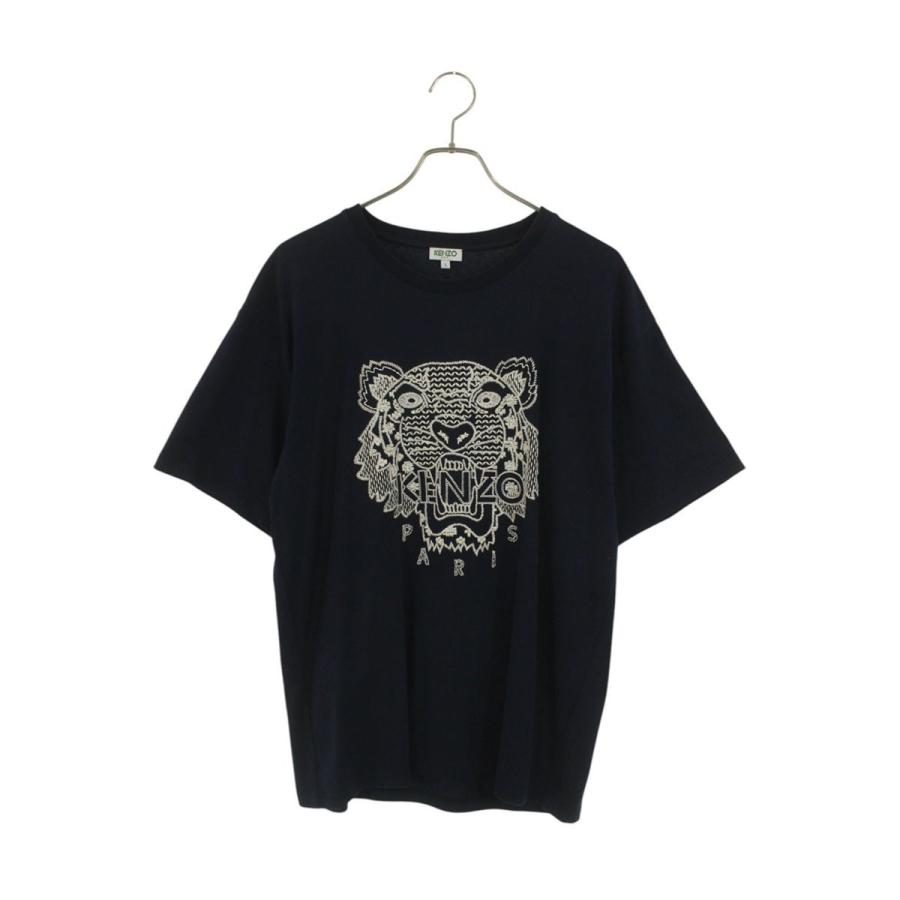 ケンゾー サイズ:L  FA55TS0854YK タイガーヘッドエンブロイダリーTシャツ 中古 BS99 KENZO（ケンゾー） サイズ:L FA55TS0854YK タイガーヘッドエンブロイ