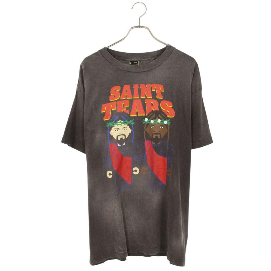 セントマイケル  デニムティアーズ サイズ:L  22SS  SM-S22-0000-063 ヴィンテージ加工プリントTシャツ 中古 OM10 SAINT Mxxxxxx（セントマイケル） Tシャツ デニムティアーズ サイズ:L