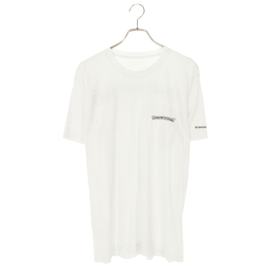 クロムハーツ サイズ:L  CH L S  1 バックスクロールラベルプリントTシャツ 中古 GZ11 CHROME HEARTS（クロムハーツ） Tシャツ サイズ:L CH L S 1 バック