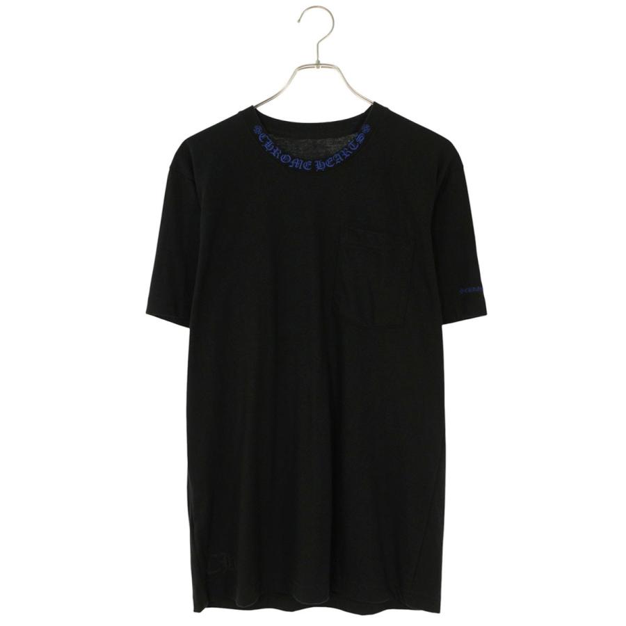 クロムハーツ サイズ:M  CH T-SHRT 1 ネックロゴTシャツ 中古 SJ02 CHROME HEARTS（クロムハーツ） Tシャツ サイズ:M CH T-SHRT 1