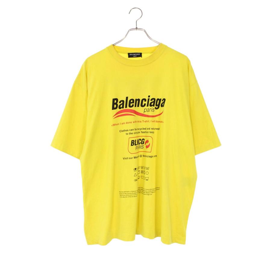 バレンシアガ サイズ:XXS  21AW  651795 TKVF8 ドライクリーニングロゴプリントTシャツ 中古 BS99 BALENCIAGA（バレンシアガ） Tシャツ サイズ:XXS 21AW 651795 TKVF8