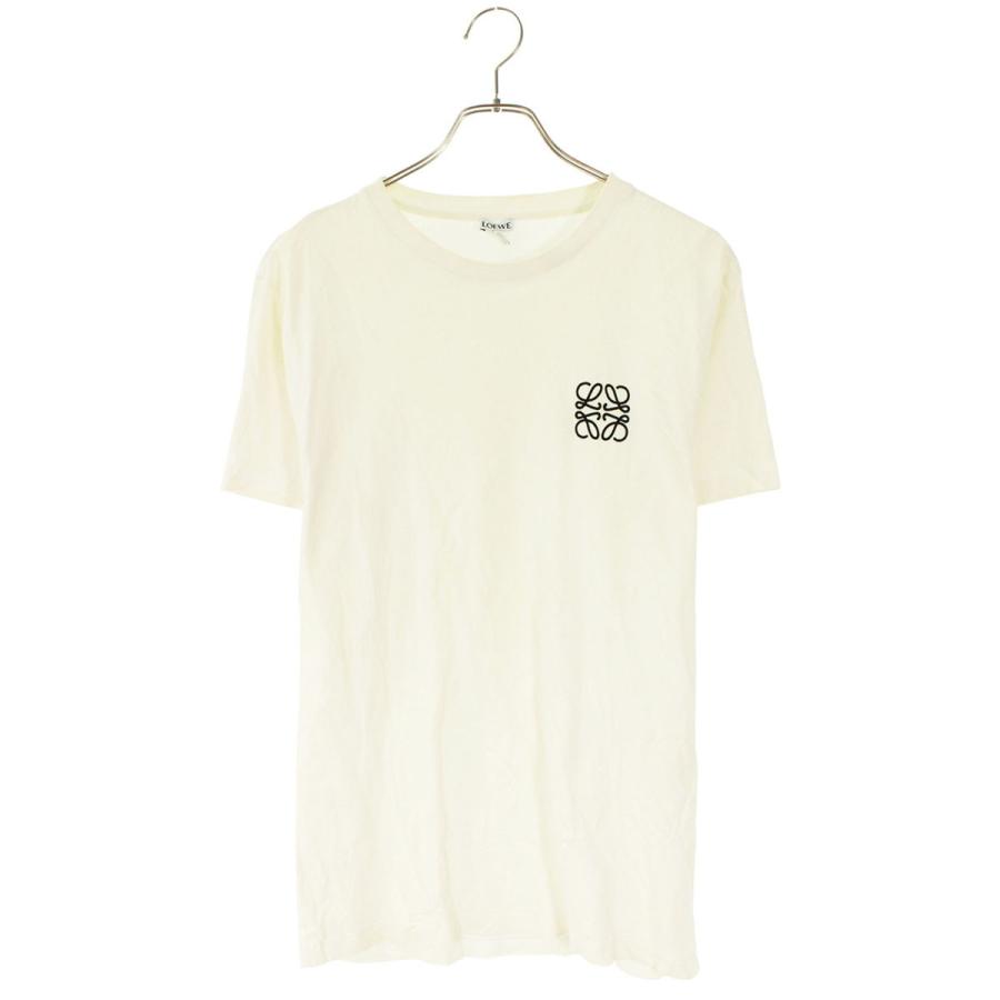 ロエベ サイズ:XS  H6299000CR アナグラムロゴ刺繍Tシャツ 中古 SB01 LOEWE（ロエベ） サイズ:XS H6299000CR アナグラムロゴ刺繍Tシャツ