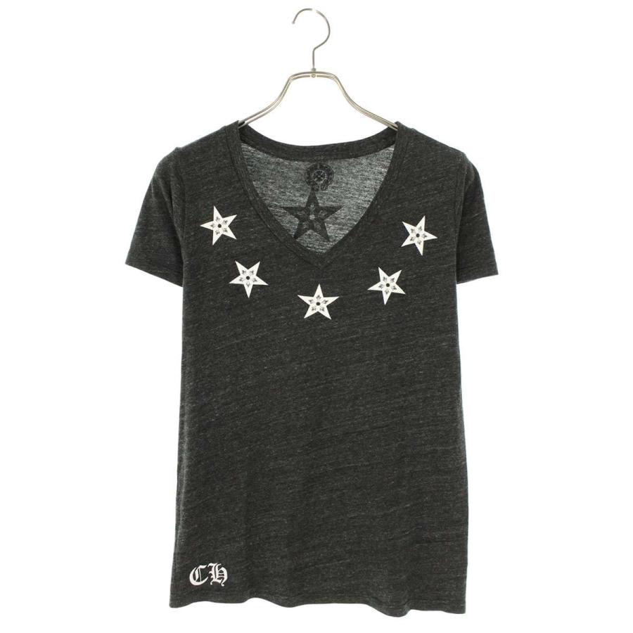 クロムハーツ サイズ:L  CH T-SHRT 4 スタープリントVネックTシャツ 中古 BS99 CHROME HEARTS（クロムハーツ） Tシャツ サイズ:L CH T-SHRT 4 スター