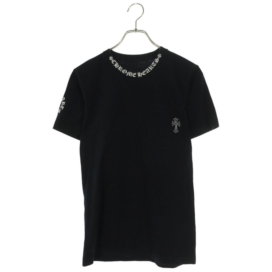 クロムハーツ サイズ:S  CH T-SHRT 1 ネックロゴバッククロスプリントTシャツ 中古 OS06 CHROME HEARTS（クロムハーツ） Tシャツ サイズ:S CH T-SHRT 1 ネック