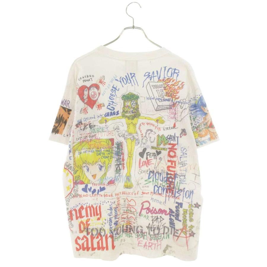 セントマイケル カイカイキキ サイズ:M SM-A21-0000-071 ペイント総柄グラフィックTシャツ 中古 SB01の画像
