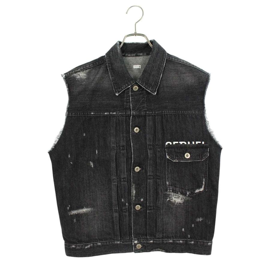 シークエル ベスト サイズ:S 24SS SQ-24SS-JK-04 ダメージ加工デニム