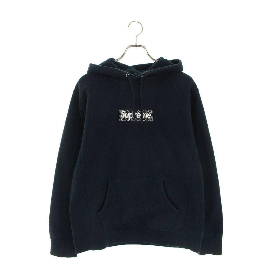シュプリーム パーカー 19AW サイズ:M バンダナボックスロゴプル 