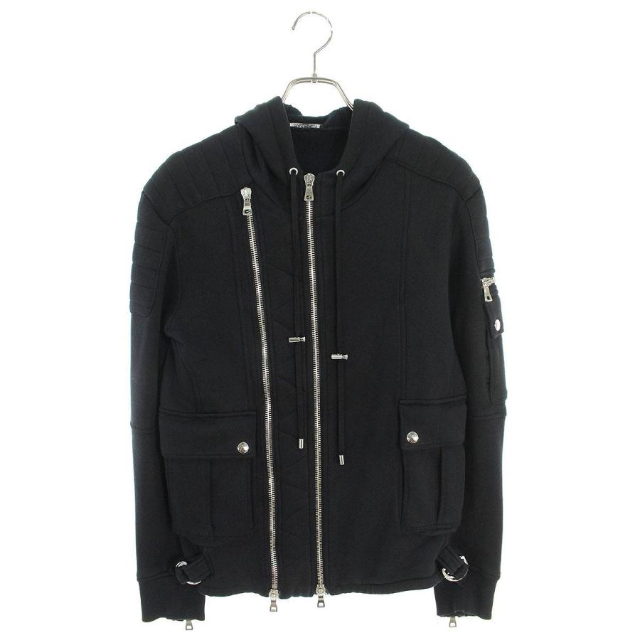 バルマン BALMAIN W4HJ654B928 サイズ:XS バイカーコットンジップ 