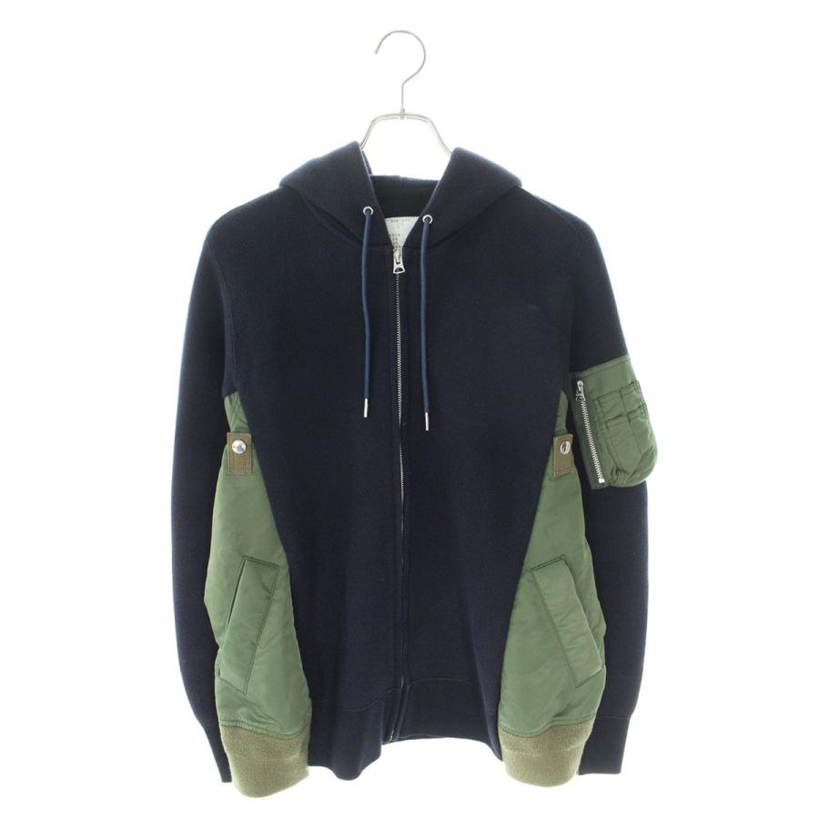 サカイ Sacai SCM-036 Sponge Sweat MA-1 Zip Hoodie サイズ:2 