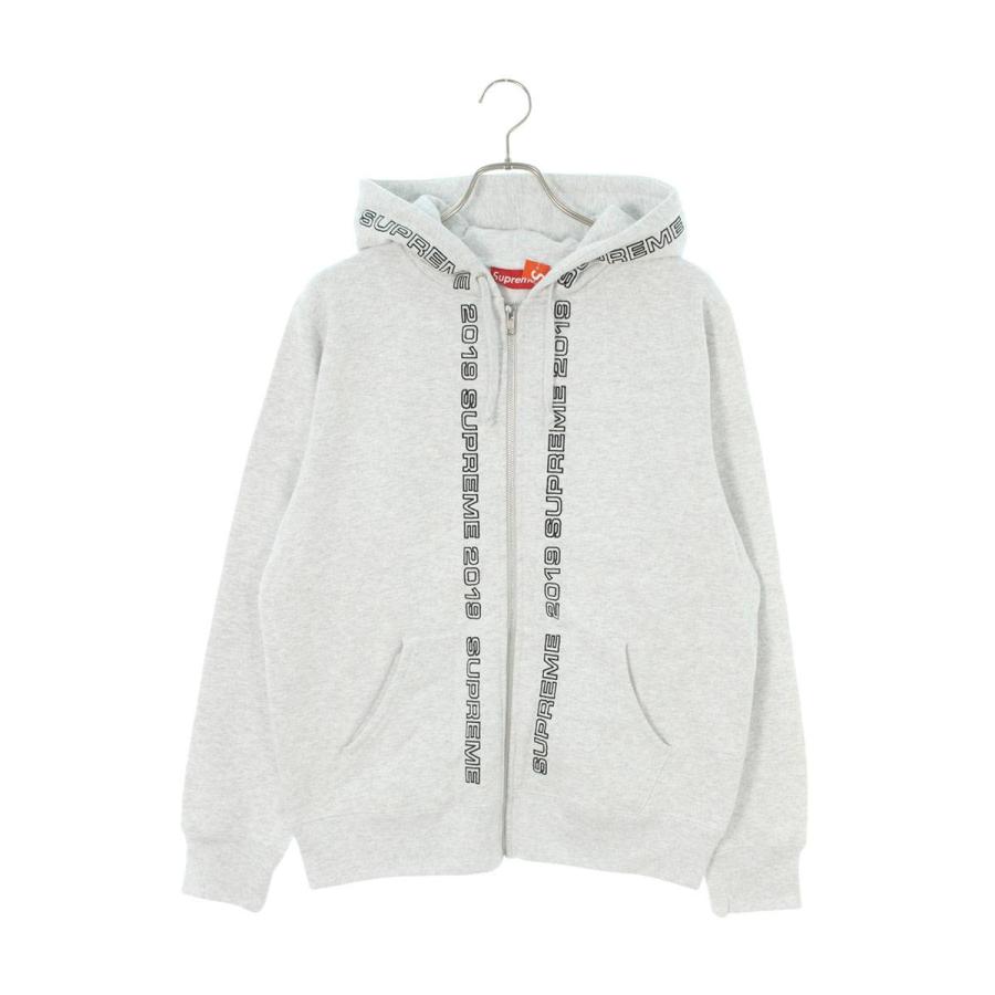 シュプリーム パーカー 19SS Topline Zip Up Sweathirt ロゴ刺繍ジップ 