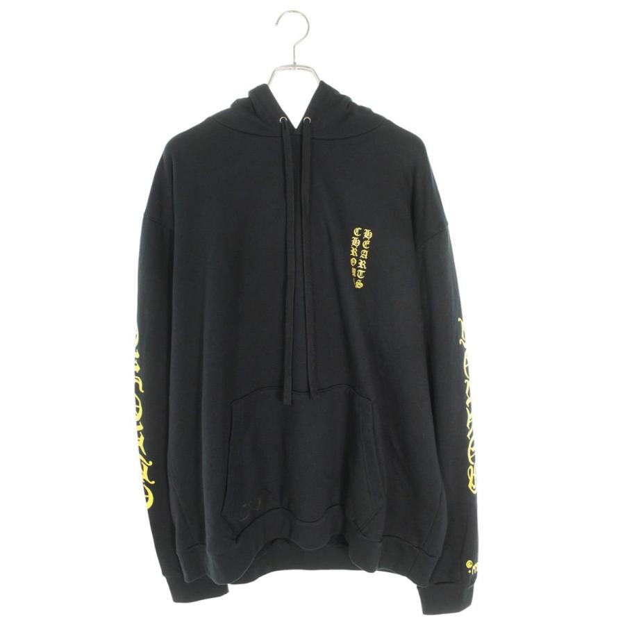 クロムハーツ  SWTSHRT PLVR オンライン限定ヴァーティカルロゴグリッタープリントパーカー メンズ XL CHROME HEARTS（クロムハーツ） サイズ:XL SWTSHRT PLVR オンライン