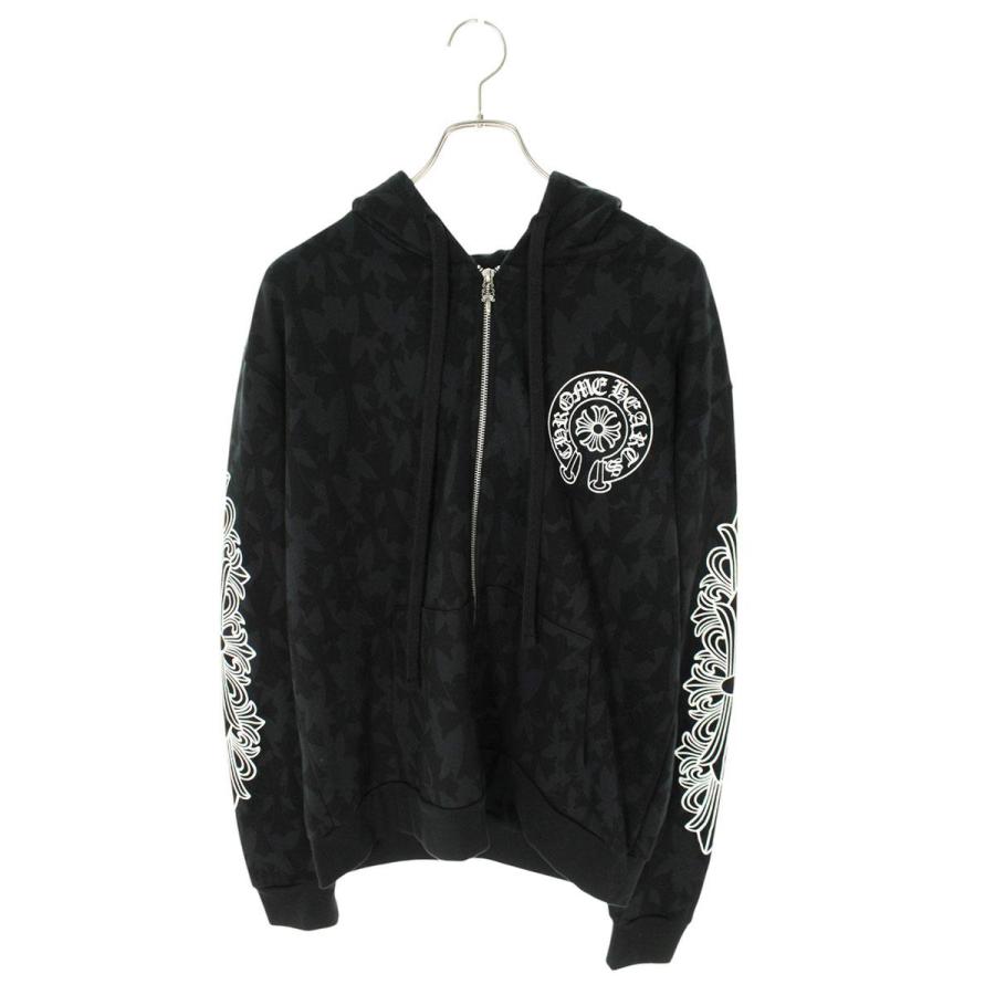 クロムハーツ パーカー Graveyard Cemetery Cross Sweat Zip Up Hoodie 