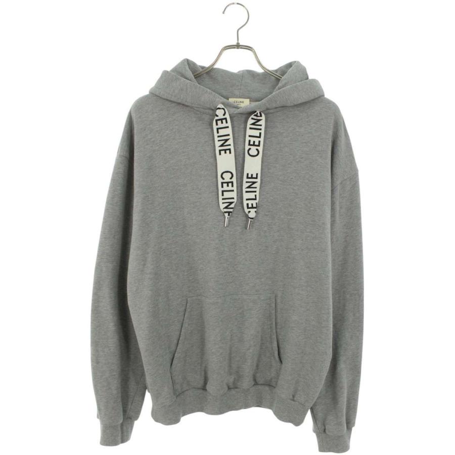 セリーヌ サイズ:L  2Y468670Q ロゴドローコードプルオーバーパーカー 中古 SB01 CELINE（セリーヌ） サイズ:L 2Y468670Q ロゴドローコードプルオーバー