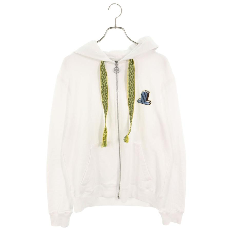 ランバン サイズ:L  RM-HO0106-J200-P22 ロゴワッペンジップパーカー 中古 BS99 LANVIN（ランバン） サイズ:L RM-HO0106-J200-P22 ロゴワッペンジップ