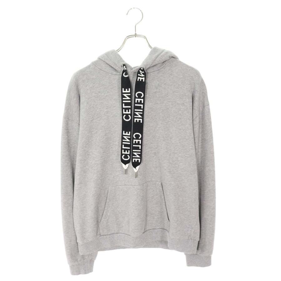 【正規】CELINE/セリーヌ ロゴドローコードプルオーバーパーカー CELINE（セリーヌ） ドローコードロゴ プルオーバーパーカー グレー