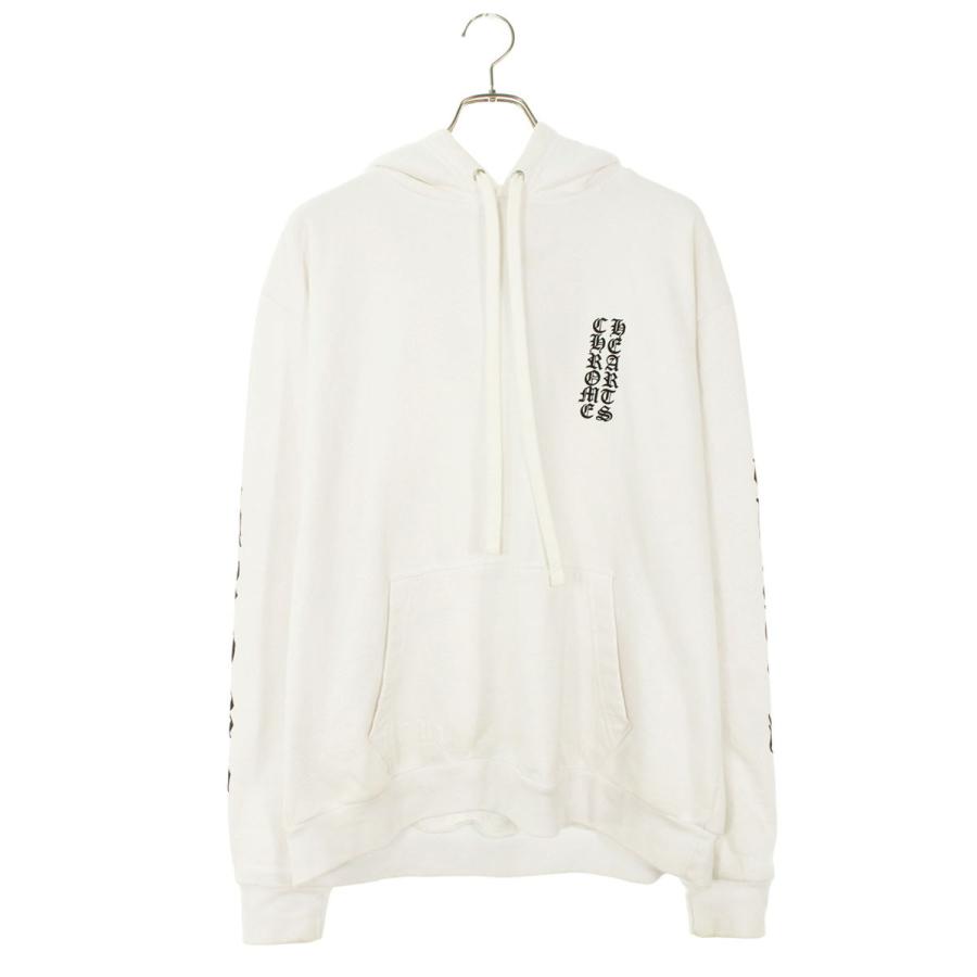 クロムハーツ サイズ:M  SWTSHRT PLV 袖ロゴプリントプルオーバーパーカー 中古 SS07 CHROME HEARTS（クロムハーツ） パーカー サイズ:M SWTSHRT PLV 袖ロゴ