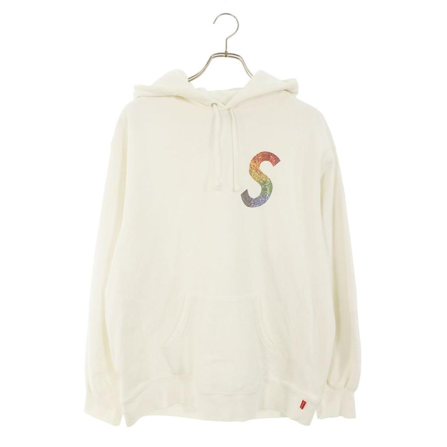 シュプリーム サイズ:M  21SS  Swarovski S Logo Hooded Sweatshir スワロフスキーSロゴプルオーバーパーカー 中古 OM10 Supreme（シュプリーム） パーカー サイズ:M 21SS Swarovski S Logo