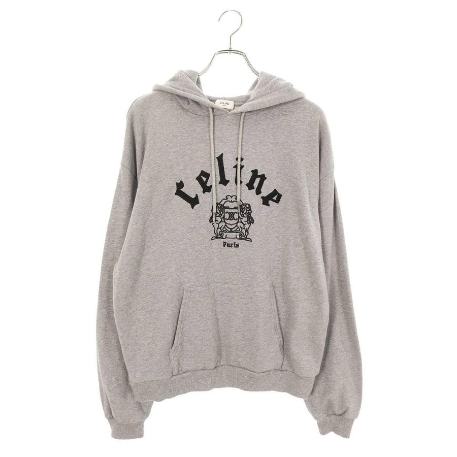 セリーヌ サイズ:M  RY08M670Q.08BQ エンブロイダリープルオーバーパーカー 中古 OM10 CELINE（セリーヌ） パーカー サイズ:M RY08M670Q.08BQ エンブロイ