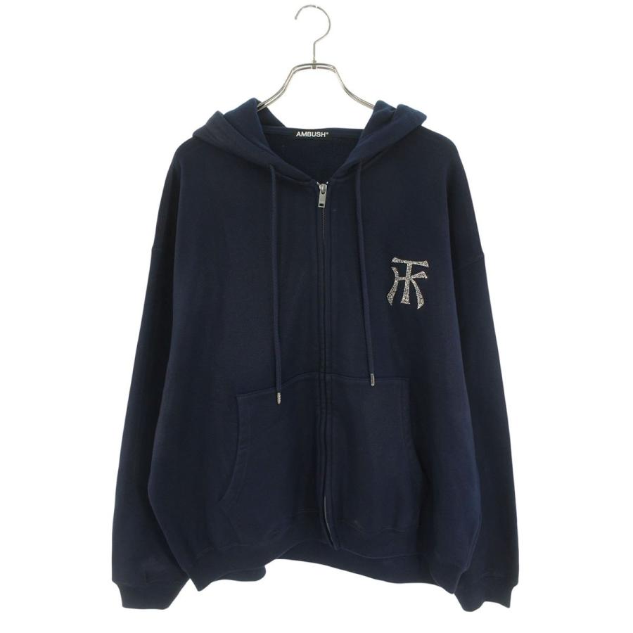 AMBUSH アンブッシュ パーカー XS 青 【古着】【中古】【送料無料】 AMBUSH(アンブッシュ) 通販サイト 【CENTER LOGO HOODIE】