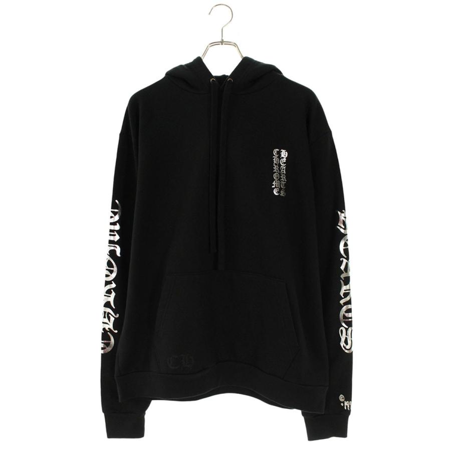 クロムハーツ サイズ:M  SWTSHRT PLVR プルオーバー 袖英字プリントパーカー 中古 SJ02 CHROME HEARTS（クロムハーツ） パーカー サイズ:M SWTSHRT PLVR プル