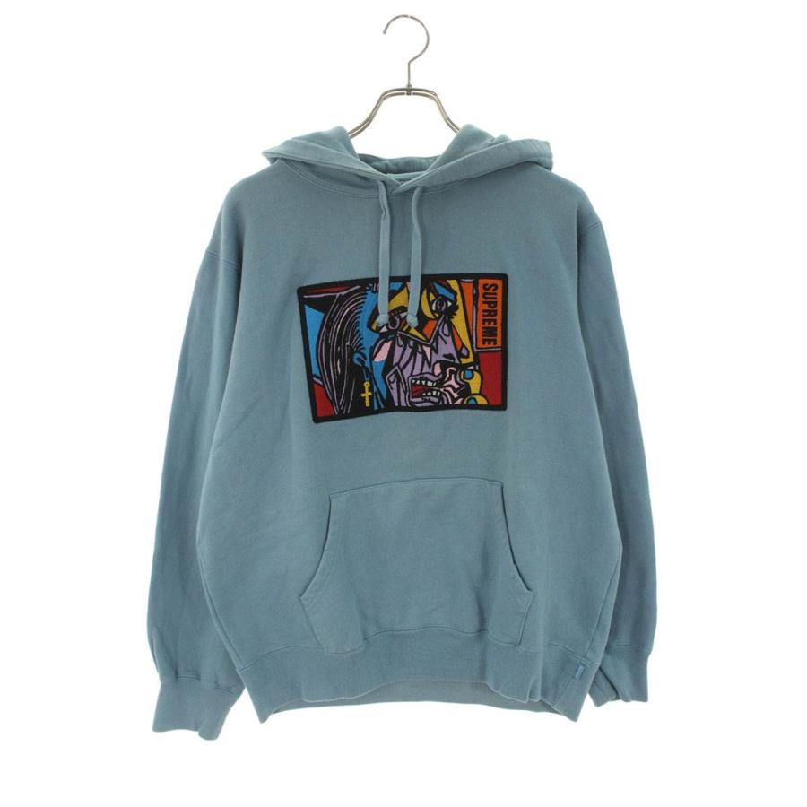 シュプリーム サイズ:M  18AW  Chainstitch Hooded Sweatshirt 泣く女チェーンステッチフーデッドスウェットシャツパーカー 中古 BS99 Supreme（シュプリーム） パーカー サイズ:M 18AW 泣く女チェーン
