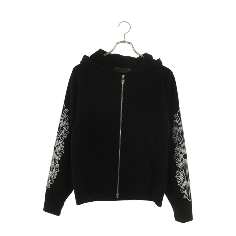 激レア美品クロムハーツ　フローラルクロスジップアップパーカー CHROME HEARTS（クロムハーツ） サイズ:XS 袖フローラルカシミアジップ