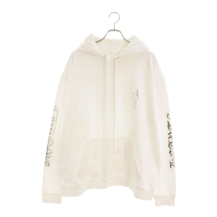 クロムハーツ  WWW.CHROMEHEARTS.COM SILVER GLITTER HOODIE オンライン限定グリッター袖プリントパーカー メンズ XL CHROME HEARTS（クロムハーツ） サイズ:XL WWW.CHROMEHEARTS.COM