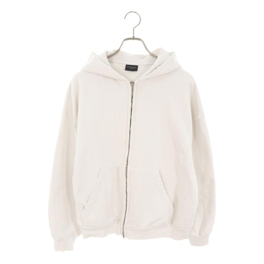【新品】バレンシアガ パーカー M ホワイト BALENCIAGA（バレンシアガ） サイズ:M 24AW 803264 TRVA2 ダメージ加工
