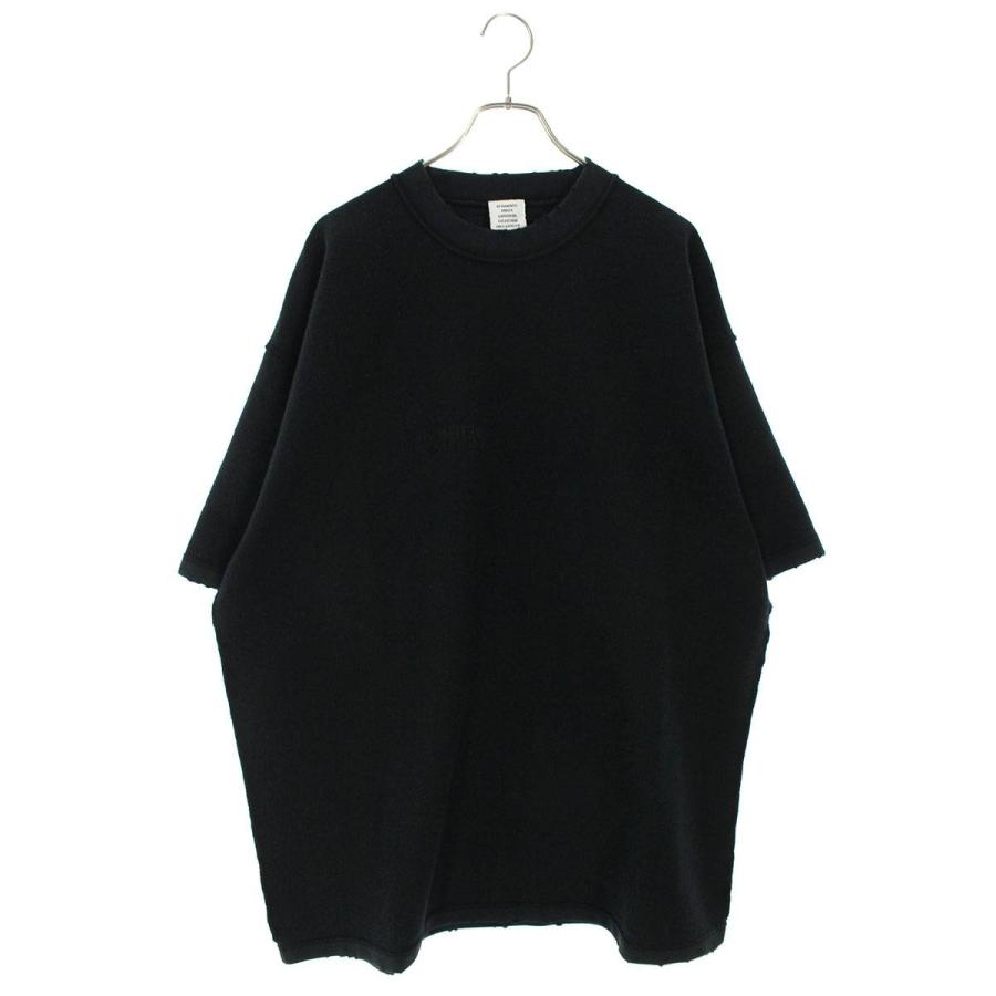 ヴェトモン スウェット 23AW サイズ:XS ダメージ加工インサイドアウト半袖スウェット 中古 BS55 VETEMENTS（ヴェトモン） スウェット 23AW サイズ:XS インサイドアウト