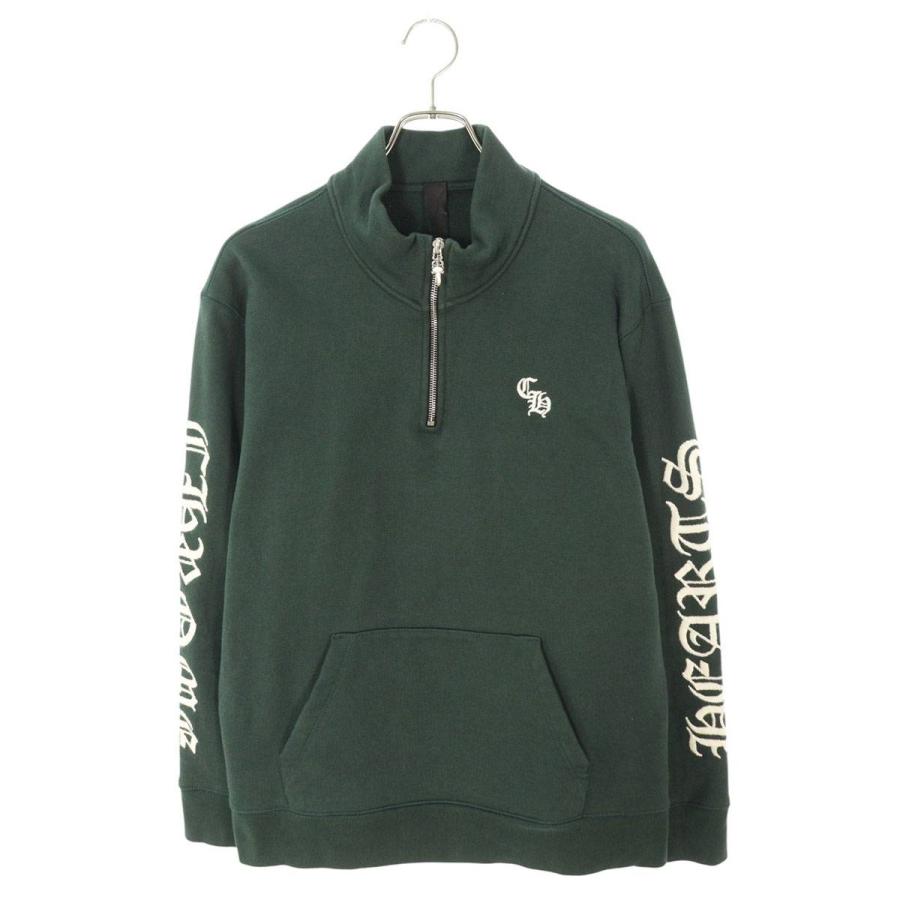 クロムハーツ サイズ:L  Y NOT SLO RIDE 1 2 ZIP ロゴ刺繍ハーフジップスウェット 中古 SS13 CHROME HEARTS（クロムハーツ） スウェット サイズ:L Y NOT SLO RIDE 1