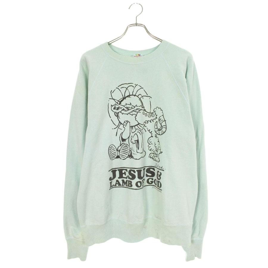 セントマイケル サイズ:L  SM-A23-0000-024 ヴィンテージ加工JESUSプリントクルーネックスウェット 中古 FK04 SAINT Mxxxxxx（セントマイケル） スウェット サイズ:L SM-A23-0000