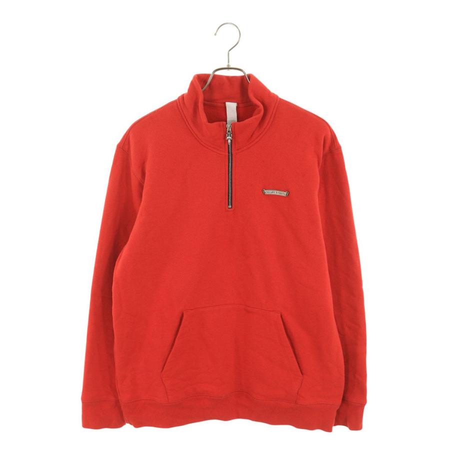クロムハーツ サイズ:L  SAILIN ON 1 2 ZIP ラベル付きトリプルクロスハーフジップスウェット 中古 SJ02 CHROME HEARTS（クロムハーツ） スウェット サイズ:L SAILIN ON 1 2
