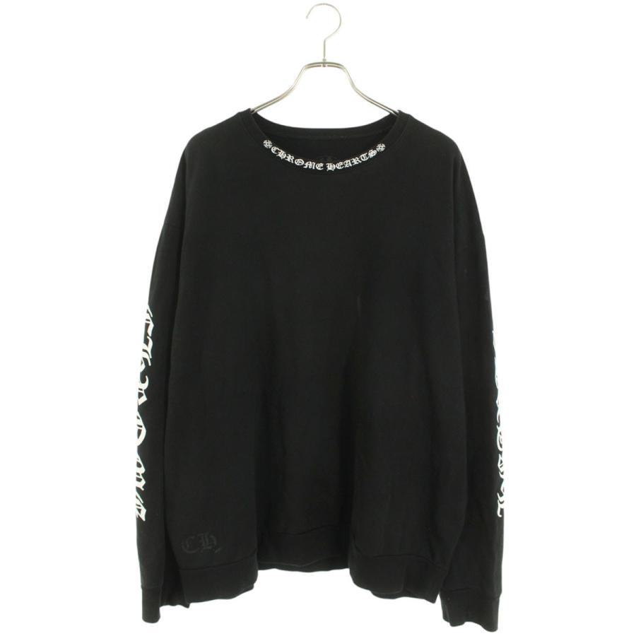 クロムハーツ サイズ:XL  SWTSHRT PLVR ネックロゴプリントクルーネックスウェット 中古 SJ02 CHROME HEARTS（クロムハーツ） スウェット サイズ:XL SWTSHRT PLVR