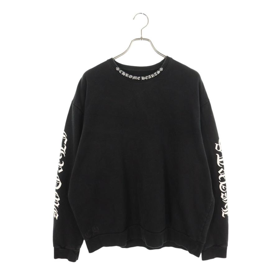 クロムハーツ サイズ:L  SWTSHRT PLVR ネックロゴ英字プリントスウェット 中古 SJ02 CHROME HEARTS（クロムハーツ） サイズ:L SWTSHRT PLVR ネックロゴ英字