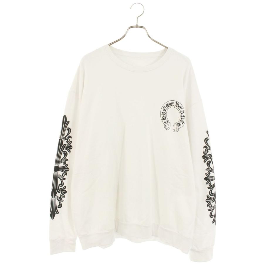 クロムハーツ サイズ:XL  SWTSHRT PLVR バックホースシュー袖フローラルプリントスウェット 中古 SJ02 CHROME HEARTS（クロムハーツ） スウェット サイズ:XL SWTSHRT PLVR