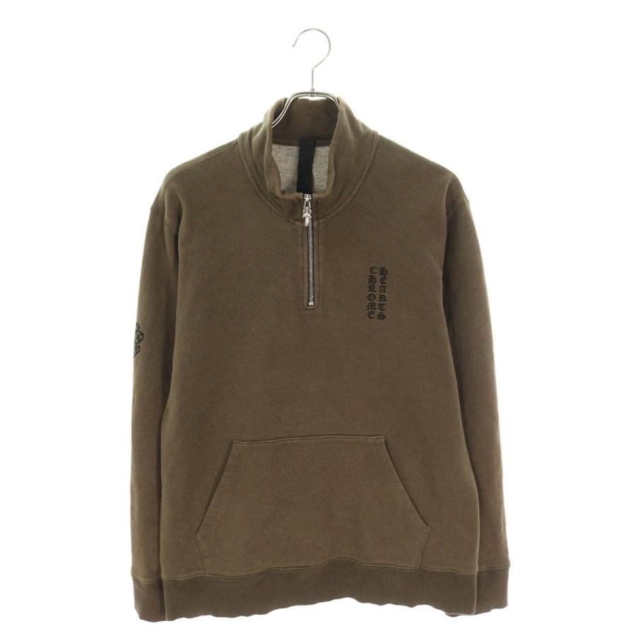 クロムハーツ サイズ:M  SLO RIDE 1 2 ZIP ロゴ刺繍ハーフジップスウェット 中古 GZ11 CHROME HEARTS（クロムハーツ） スウェット サイズ:M SLO RIDE 1 2 ZIP