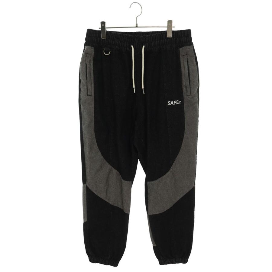 サプール SAPEur DENIM TRACK PANTS サイズ:XXL ロゴ刺繍デニム  