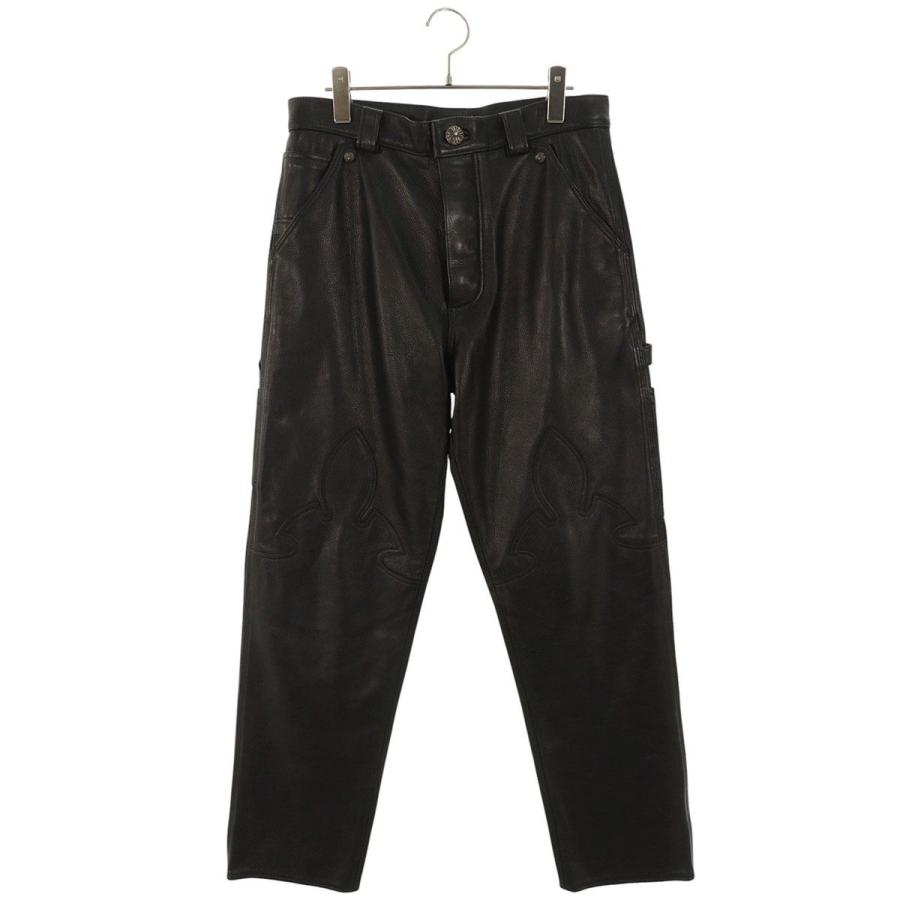 クロムハーツ  CARPENTER LTHR フレアニーカーペンターレザーロングパンツ メンズ 30インチ CHROME HEARTS（クロムハーツ） ロングパンツ 30インチ CARPENTER LTHR