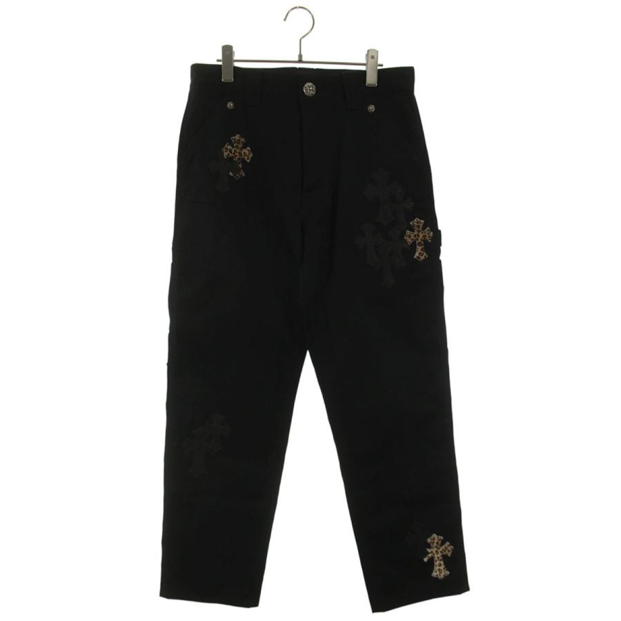 クロムハーツ  CARPENTER CNVS BLK クロスパッチ付きカーペンターロングパンツ メンズ 30inch CHROME HEARTS（クロムハーツ） ロングパンツ 30inch CARPENTER CNVS