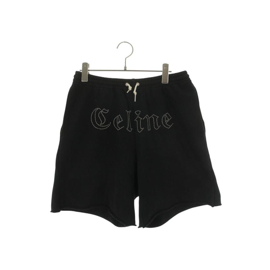 セリーヌ　フィービー期　シルク　ハーフパンツ黒　38 タグ付き CELINE（セリーヌ） ハーフパンツ サイズ:XS 2Z149670Q ロゴスタッズ